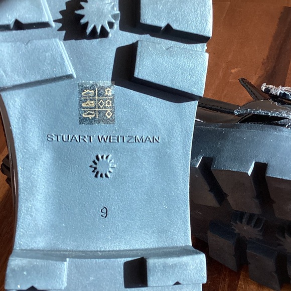 Stuart Weitzman June lug loafers Black Patent leather with Buckle 9 - Picture 8 of 13